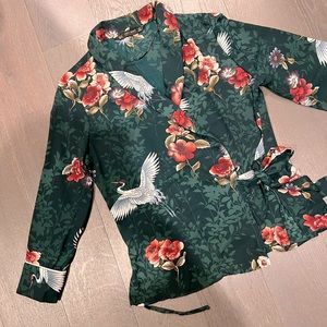 Zara floral blouse top